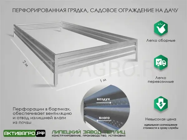 Комплект из 2 грядок для теплицы, длина 6 м Комплект из 2 грядок для теплицы, длина 6 м